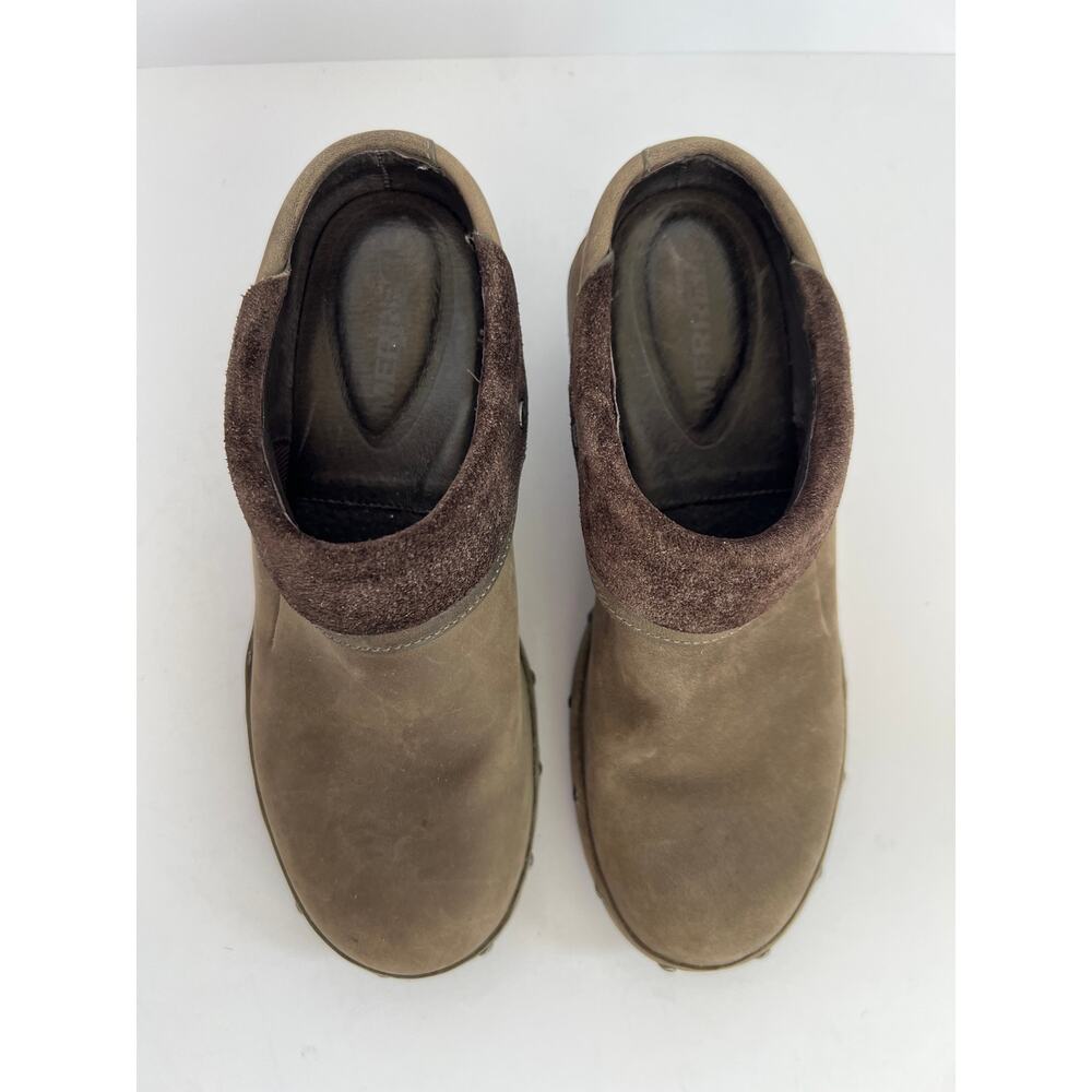 Merrell Luxe Wrap Bitter Chocolate Leather Studded Clog Mules Women's Size 6.5